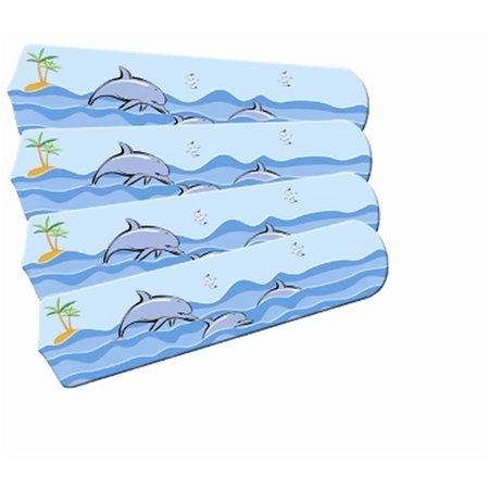 LIGHTITUP Kids Playful Dolphins 42 In. Ceiling Fan Blades Only LI2543857